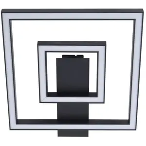 Lindby - LED plafondlamp - 2lichts - Aluminium, kunststof, ijzer - H: 6 cm - zwart - Inclusief lichtbronnen pas cher