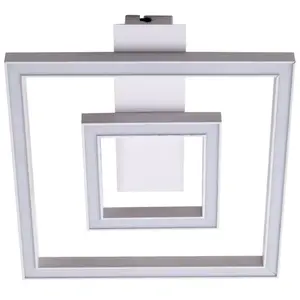 Lindby - LED plafondlamp - 2lichts - Aluminium, kunststof, ijzer - H: 6 cm - wit - Inclusief lichtbronnen pas cher