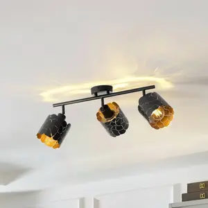 LINDBY Plafonnier à intensité variable 'Aralena' en métal pour salon & salle à manger pas cher