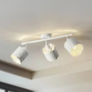 LINDBY Plafonnier à intensité variable 'Aralena' en métal pour salon & salle à manger pas cher