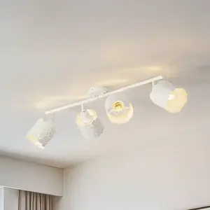 Lindby - plafondlamp - 4lichts - Metaal - H: 25 cm - E27 - wit pas cher
