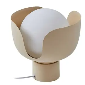 Lindby - Tafellamp - 1licht - Glas, ijzer - H: 21 cm - E27 - beige, wi...Vendu parbol