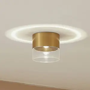 Lindby - LED plafondlamp - 1licht - Aluminium, acryl - H: 9.2 cm - gou...Vendu parbol