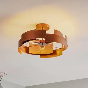 Euluna - plafondlamp - 3lichts - Staal - H: 28 cm - E27 - koper pas cher