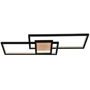 LINDBY LED Plafonnier à intensité variable 'Emiljan' en métal pour salon & salle à manger pas cher