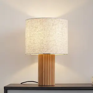 LINDBY Lampe à poser 'Kimiko' en bois pour salon & salle à manger pas cher