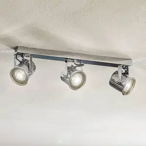 Euluna - halogeen spot - 3lichts - Staal - H: 12.5 cm - GU10 - chroom pas cher