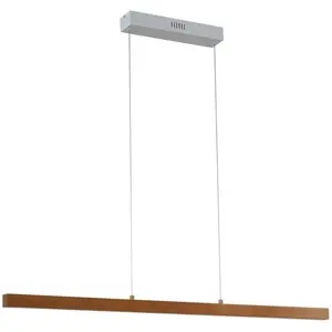 LUCANDE LED Suspension à intensité variable 'Nihalo' en bois pour salon & salle à manger pas cher