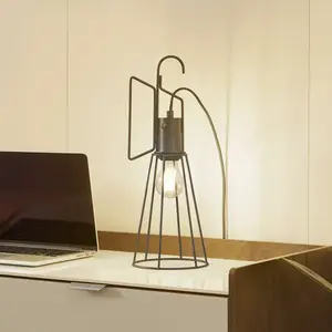 Lindby - Tafellamp - 1licht - IJzer - H: 42.6 cm - E27 - zwartVendu parbol