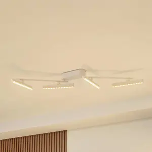 Lindby - led Plafonnier à intensité variable 'Eldrin' en métal pour salon & salle à manger pas cher