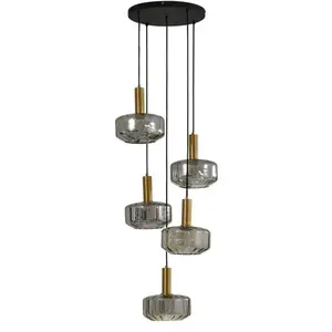 LINDBY Suspension en verre à intensité variable 'Hildur' en verre pour salon & salle à manger pas cher