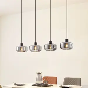 LINDBY Suspension en verre à intensité variable 'Hildur' en verre pour salon & salle à manger pas cher