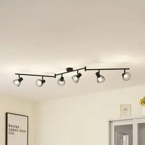 LINDBY Plafonnier à intensité variable 'Piena' en métal pour salon & salle à manger pas cher