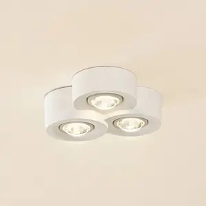 Lindby - plafondlamp - 3lichts - Gips - H: 7.3 cm - GX53 - witVendu parbol