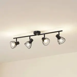 LINDBY Plafonnier à intensité variable 'Piena' en métal pour salon & salle à manger pas cher