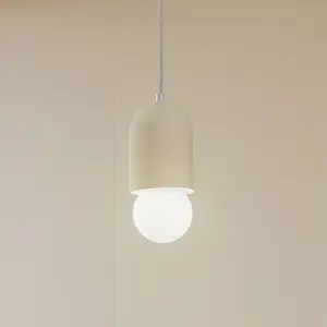 Lindby - Suspension à intensité variable 'Nielson' en plâtre pour salon & salle à manger pas cher