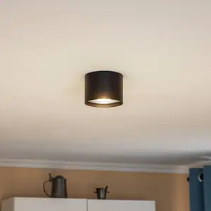 Euluna - halogeen spot - 1licht - Staal - H: 8.5 cm - GU10 - zwart pas cher