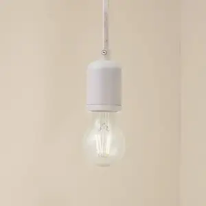 Lindby - hanglamp - 1licht - Aluminium, staal - H: 7 cm - E27 - wit