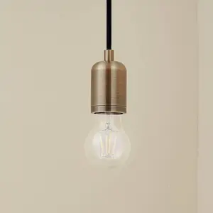 Lindby - hanglamp - 1licht - Aluminium, staal - H: 7 cm - E27 - messing