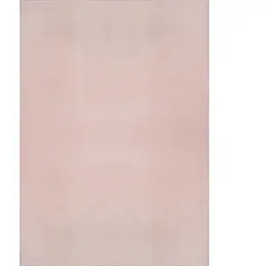 the carpet Relax tapis moelleux à poils courts antidérapant lavable à 30 degrés Rose 160 x 220 cm pas cher