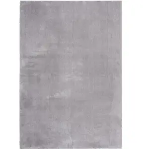 the carpet Relax tapis moelleux à poils courts antidérapant lavable à 30 degrés Gris 300 x 400 cm pas cher