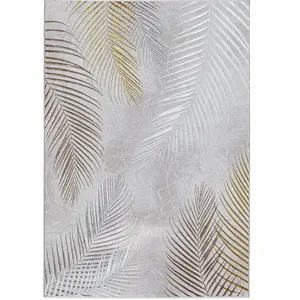 the carpet Mila tapis moderne salon élégant brillant à poils courts Gris 120 x 170 cm D34 pas cher