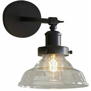 LOBERON Wandlamp Manel zwart/helder pas cher