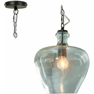 LOBERON Hanglamp Morazan helder/zwart pas cher
