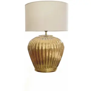 LOBERON Tafellamp Fauville goud/crème pas cher
