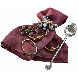 LOBERON Servetring set van 4 Motje goudkleurig pas cher