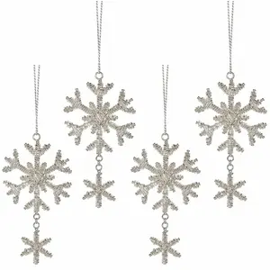 LOBERON Kerstversiering set van 4 Kiresta zilverkl./helder pas cher
