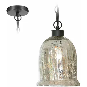 LOBERON Hanglamp Yvron antiekzilverkleurig/zwart pas cher