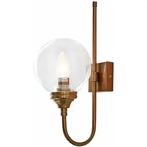 LOBERON Wandlamp Anthé antiekmessing/helder pas cher