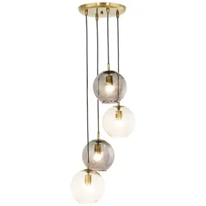 LOBERON Hanglamp Brontille bruin/antiekmessingkleurig pas cher