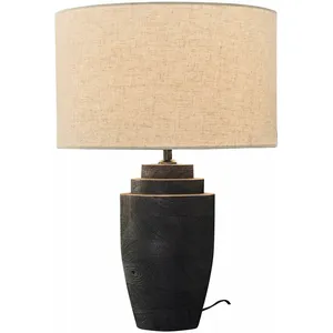 LOBERON Tafellamp Daphielle zwart/beige pas cher