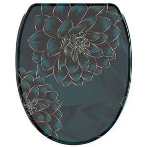 SANILO Abattant WC frein de chute soft close Dahlia - Finition de haute qualité - Fixation facile pas cher