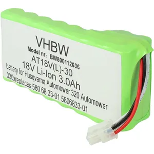 vhbw Li-Ion batterie 3000mAh (18V) pour tondeuse à gazon robot tondeus... pas cher