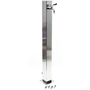 WILTEC Colonne d'eau Acier inoxydable 95 cm Forme Carrée avec Robinet d'eau & Raccord Résistant au uv Gel pas cher