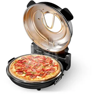 Wiltec - Four à pizza plaque en pierre céramique Ø32cm Fenêtre 2 Éléme... pas cher