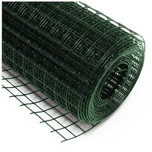 WILTEC Grillage à mailles métalliques Vert Maille carréess de 12 x 12 mm Rouleau 25 m Hauteur 100 cm Acier galvanisé Treillis pour Volière pas cher