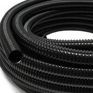 Wiltec Tuyau daspiration noir   10 m / Ø 40 mm (1 1/2) / 270 g/m   avec Spirale de renforcement   Tube souple sans pression en PVC pas cher