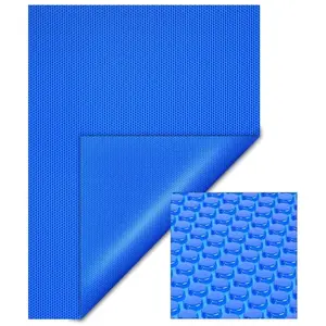 WILTEC Bâche à bulles 5 x 8 m Bleue Couverture de piscine solaire Chauffage 120µ pas cher