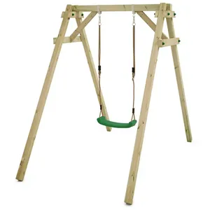 Balançoire simple WICKEY Smart One en bois avec siège réglable vert   ... pas cher
