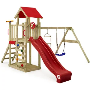 Comparateur de prix : Aire de jeux Wickey Multiflyer Light avec balançoire et toboggan rouge