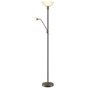 LINDBY Lampadaire 'Jost' en métal pour salon & salle à manger
