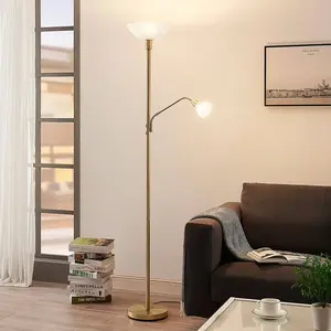 LINDBY Lampadaire 'Jost' en métal pour salon & salle à manger pas cher