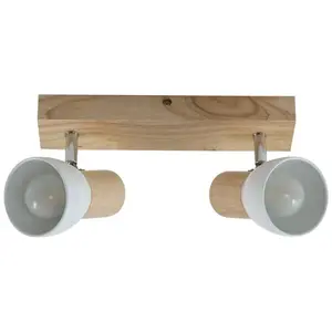 LINDBY Spot à intensité variable 'Thorin' en bois pour salon & salle à manger pas cher