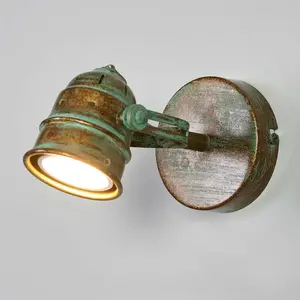 Lindby - wandlamp - 1licht - Metaal - H: 9.5 cm - GU10 - verdigris pas cher