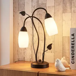 LINDBY Lampe à poser 'Stefania' en verre pour salon & salle à manger pas cher