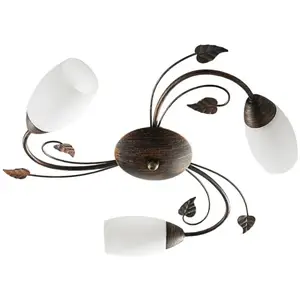 LINDBY Plafonnier à intensité variable 'Stefania' en verre pour salon & salle à manger pas cher